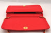 Authentic CHANEL Vintage Cotton Matelasse Chain Shoulder Bag Purse Red CC 4636I