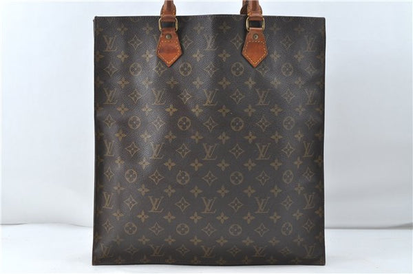 Authentic Louis Vuitton Monogram Sac Plat Hand Bag M51140 LV 4637D