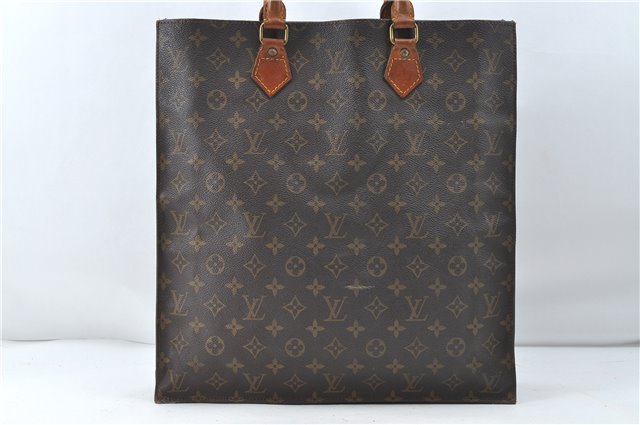 Authentic Louis Vuitton Monogram Sac Plat Hand Bag M51140 LV 4637D