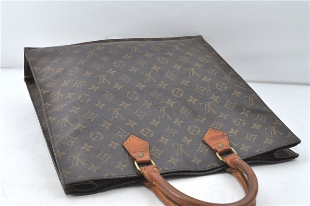 Authentic Louis Vuitton Monogram Sac Plat Hand Bag M51140 LV 4637D