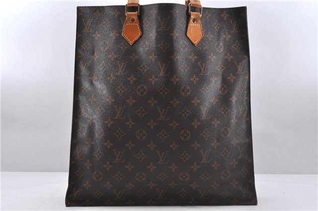 Authentic Louis Vuitton Monogram Sac Plat Hand Bag M51140 LV 4638D