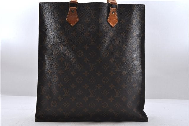 Authentic Louis Vuitton Monogram Sac Plat Hand Bag M51140 LV 4638D