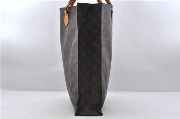 Authentic Louis Vuitton Monogram Sac Plat Hand Bag M51140 LV 4638D