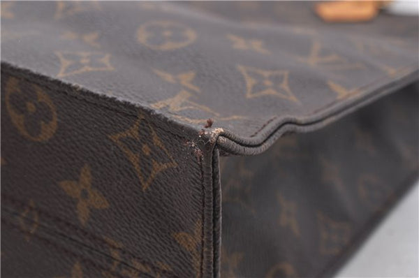 Authentic Louis Vuitton Monogram Sac Plat Hand Bag M51140 LV 4638D