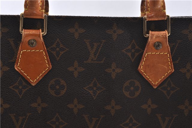 Authentic Louis Vuitton Monogram Sac Plat Hand Bag M51140 LV 4638D