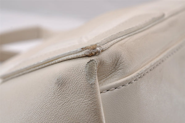 Authentic BALENCIAGA Navy Caba S Hand Bag Purse Leather 339933 White 4638I