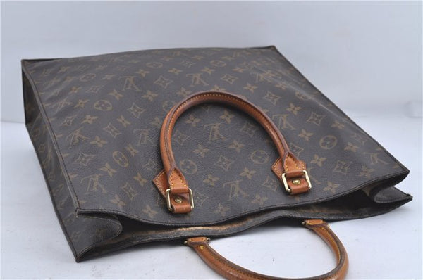 Authentic Louis Vuitton Monogram Sac Plat Hand Bag M51140 LV Junk 4639D