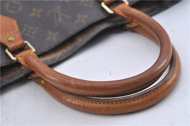 Authentic Louis Vuitton Monogram Sac Plat Hand Bag M51140 LV Junk 4639D