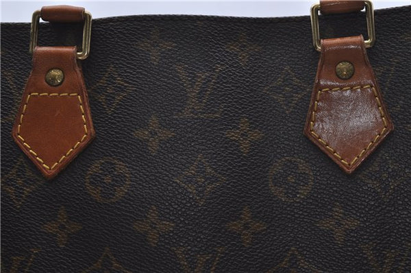 Authentic Louis Vuitton Monogram Sac Plat Hand Bag M51140 LV Junk 4639D