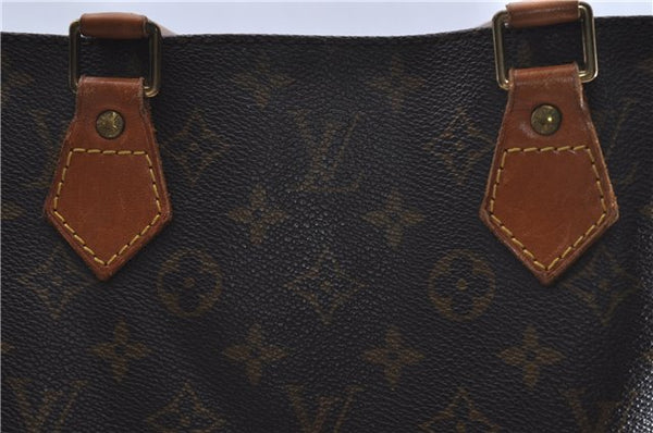 Authentic Louis Vuitton Monogram Sac Plat Hand Bag M51140 LV Junk 4639D