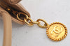 Authentic CHANEL Caviar Skin Medallion CC Logo Shoulder Tote Bag Beige 4639I