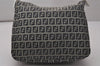 Authentic FENDI Zucchino Mamma Baguette Shoulder Bag Canvas Leather Navy 4640I