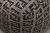 Authentic FENDI Zucchino Mamma Baguette Shoulder Bag Canvas Leather Navy 4640I