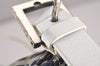 Authentic FENDI Zucchino Mamma Baguette Shoulder Bag Canvas Leather Navy 4640I