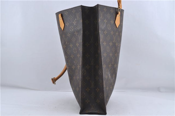 Authentic Louis Vuitton Monogram Sac Plat Hand Bag M51140 LV Junk 4642D