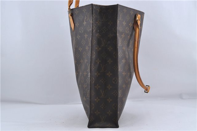 Authentic Louis Vuitton Monogram Sac Plat Hand Bag M51140 LV Junk 4642D