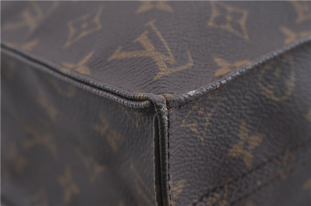 Authentic Louis Vuitton Monogram Sac Plat Hand Bag M51140 LV Junk 4642D