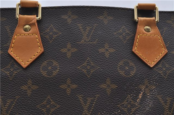 Authentic Louis Vuitton Monogram Sac Plat Hand Bag M51140 LV Junk 4642D