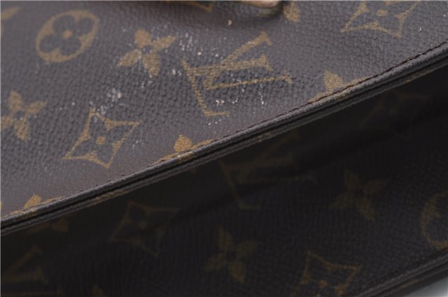 Authentic Louis Vuitton Monogram Sac Plat Hand Bag M51140 LV Junk 4642D