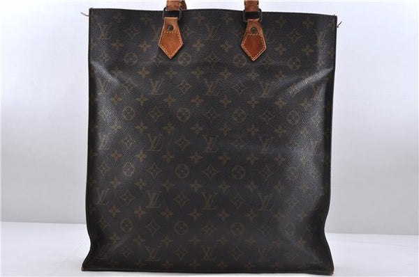 Authentic Louis Vuitton Monogram Sac Plat Hand Bag M51140 LV 4643D