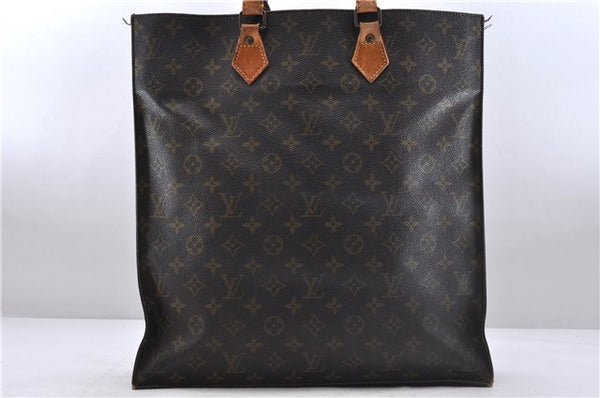 Authentic Louis Vuitton Monogram Sac Plat Hand Bag M51140 LV 4643D