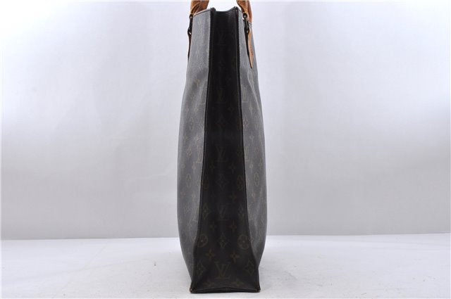 Authentic Louis Vuitton Monogram Sac Plat Hand Bag M51140 LV 4643D