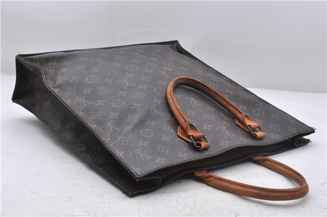 Authentic Louis Vuitton Monogram Sac Plat Hand Bag M51140 LV 4643D
