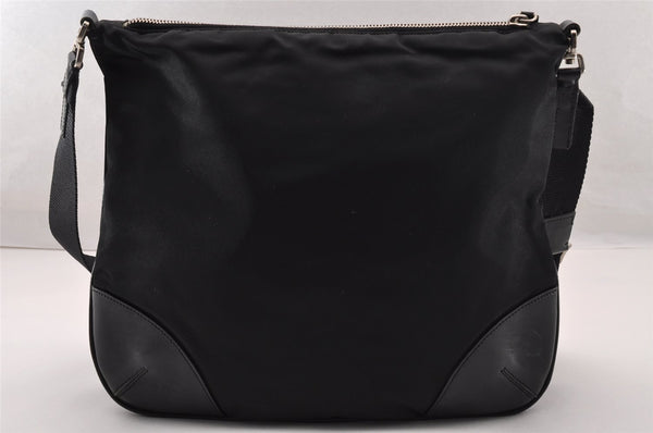 Authentic PRADA Nylon Tessuto Leather Shoulder Cross Body Bag Black 4643I