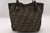 Authentic FENDI Vintage Zucca Shoulder Hand Bag Purse Nylon Leather Brown 4647I