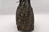 Authentic FENDI Vintage Zucca Shoulder Hand Bag Purse Nylon Leather Brown 4647I
