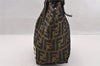 Authentic FENDI Vintage Zucca Shoulder Hand Bag Purse Nylon Leather Brown 4647I