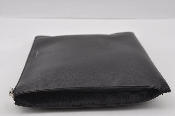 Authentic SAINT LAURENT Clutch Hand Bag Purse Leather TGR397294 Black 4650I