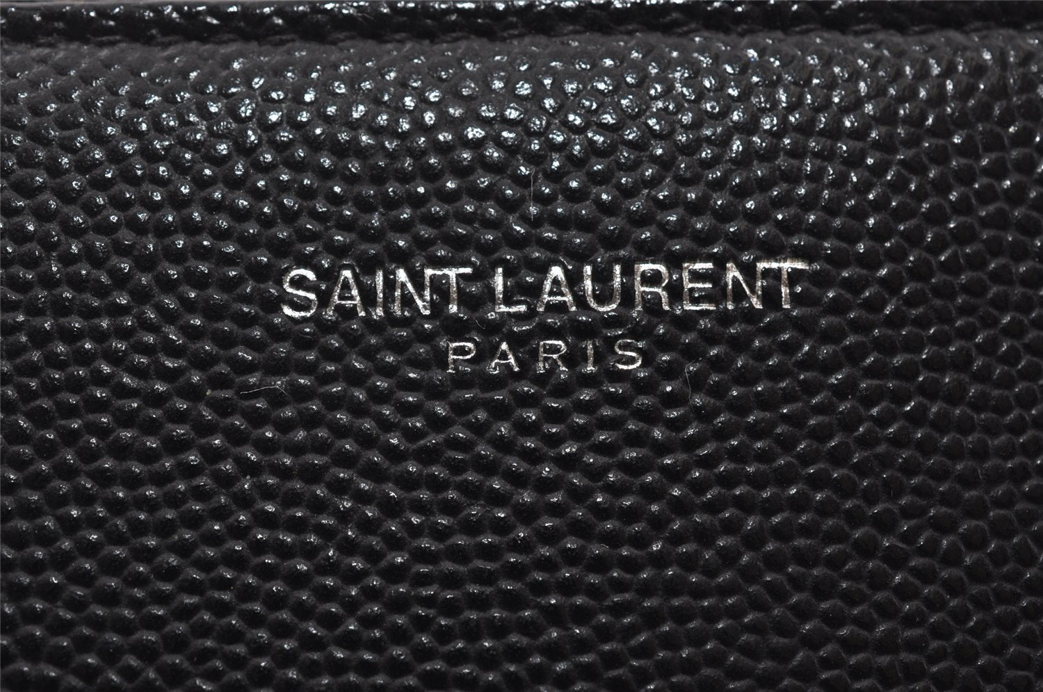 Authentic SAINT LAURENT Clutch Hand Bag Purse Leather TGR397294 Black 4650I