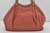 Authentic GUCCI Guccissima Sukey Shoulder Tote Bag GG Leather 211944 Pink 4655I