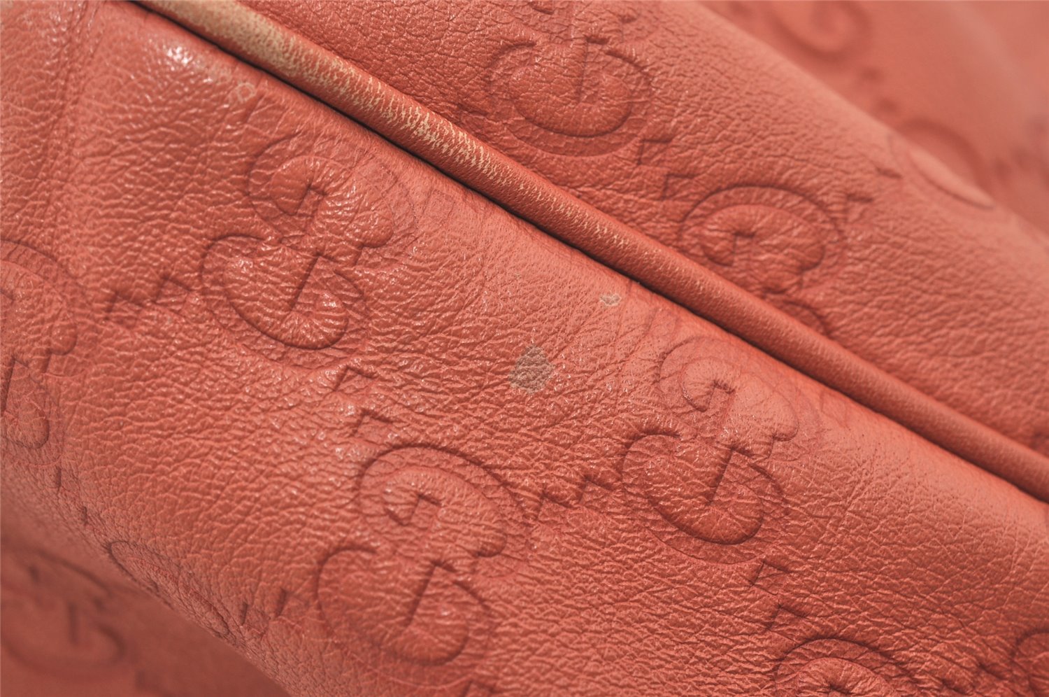 Authentic GUCCI Guccissima Sukey Shoulder Tote Bag GG Leather 211944 Pink 4655I