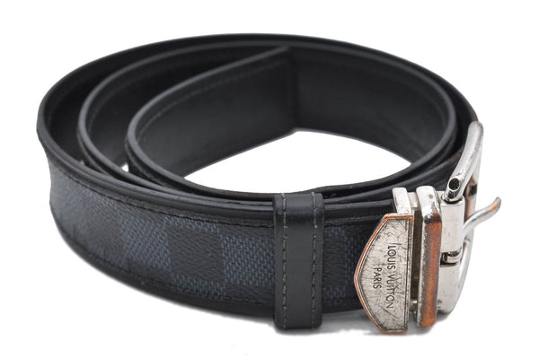 LOUIS VUITTON Damier Cobalt Belt Ceinture Sydney M9569 Size 90cm 35.4" LV 4657B