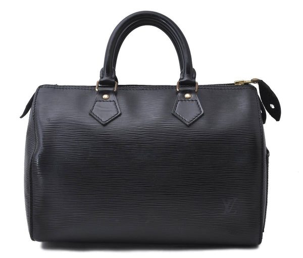 Authentic Louis Vuitton Epi Speedy 25 Hand Boston Bag Black M59032 LV 4658D