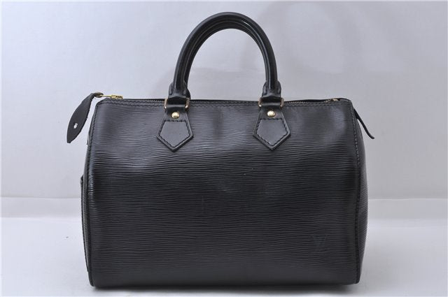 Authentic Louis Vuitton Epi Speedy 25 Hand Boston Bag Black M59032 LV 4658D