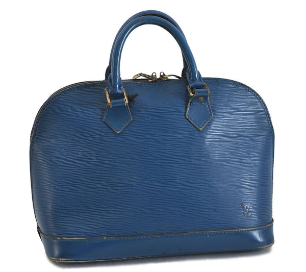 Authentic LOUIS VUITTON Epi Alma PM Hand Bag Blue M52145 LV 4660C