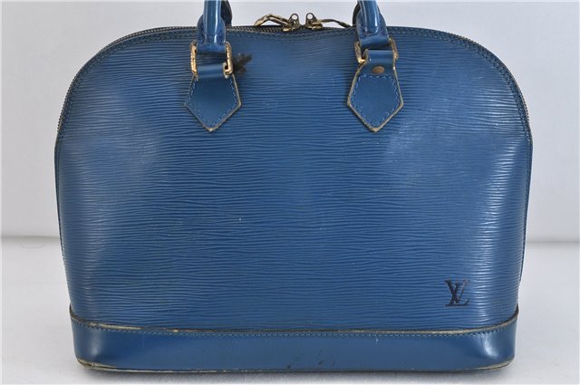 Authentic LOUIS VUITTON Epi Alma PM Hand Bag Blue M52145 LV 4660C