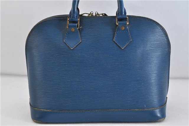 Authentic LOUIS VUITTON Epi Alma PM Hand Bag Blue M52145 LV 4660C