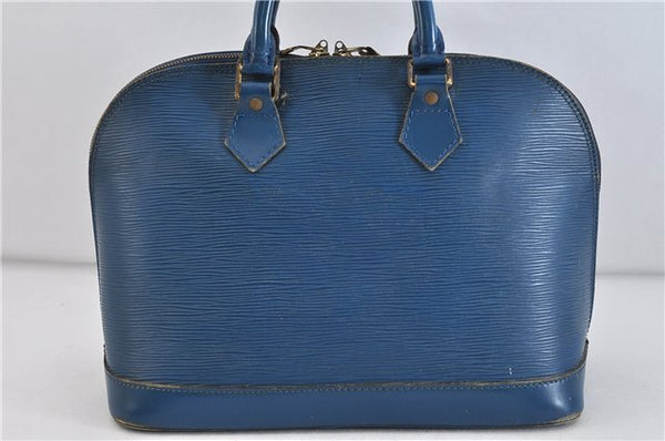 Authentic LOUIS VUITTON Epi Alma PM Hand Bag Blue M52145 LV 4660C