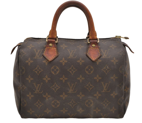 Authentic Louis Vuitton Monogram Speedy 25 Hand Bag M41528 LV 4661D