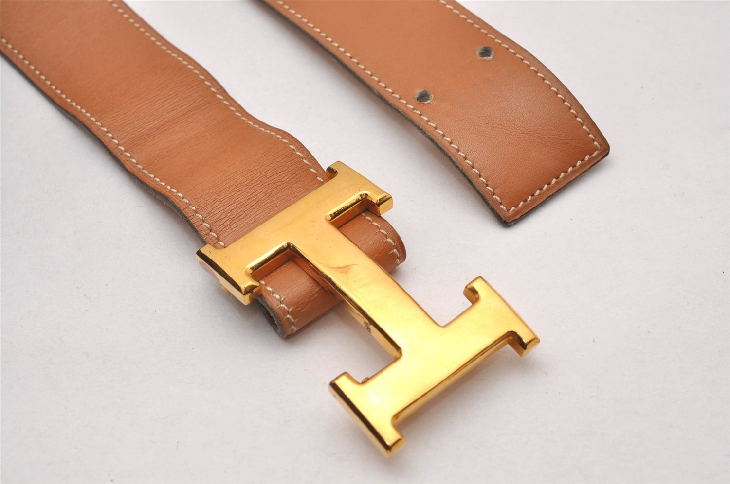 Authentic HERMES Vintage Leather Belt Size 70cm 27.6