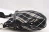 Auth BURBERRY BLUE LABEL Check Shoulder Cross Bag Cotton Leather Black 4662C