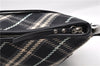 Auth BURBERRY BLUE LABEL Check Shoulder Cross Bag Cotton Leather Black 4662C