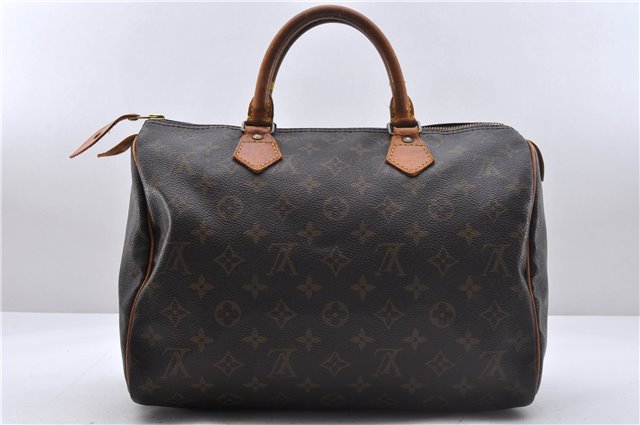 Authentic Louis Vuitton Monogram Speedy 30 Hand Boston Bag M41526 LV 4664D