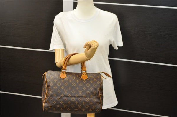 Authentic Louis Vuitton Monogram Speedy 30 Hand Boston Bag M41526 LV 4664D
