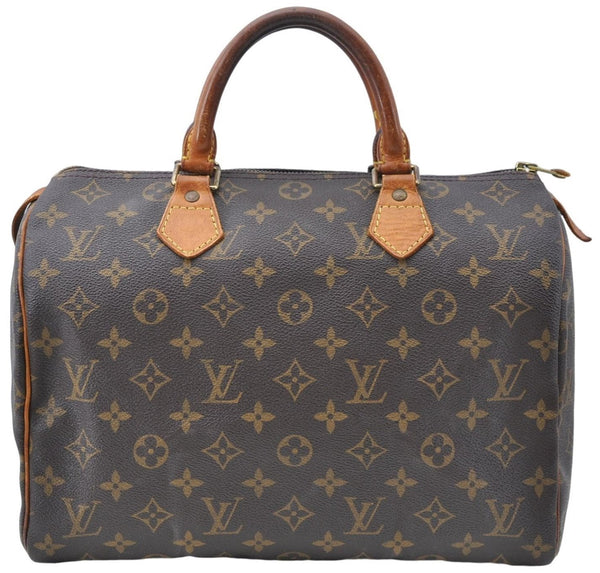 Authentic Louis Vuitton Monogram Speedy 30 Hand Boston Bag M41526 LV 4665D