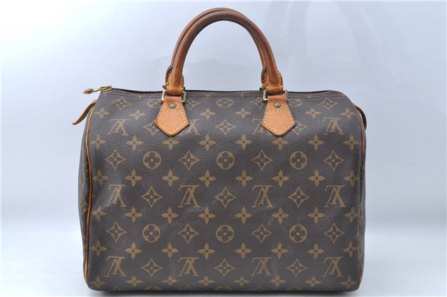 Authentic Louis Vuitton Monogram Speedy 30 Hand Boston Bag M41526 LV 4665D